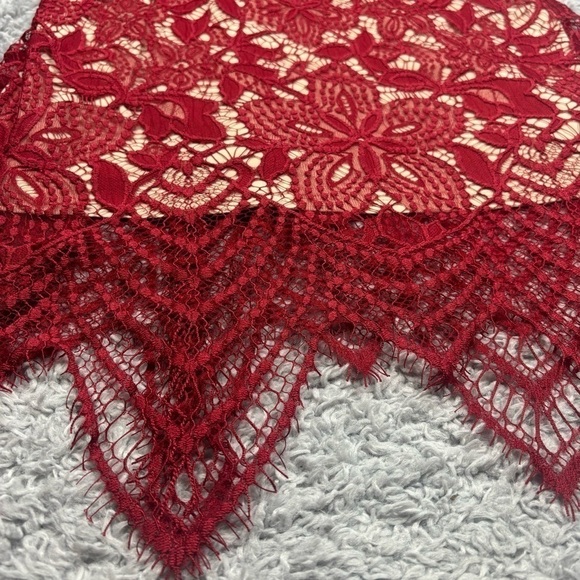 Express Dress Womens Medium Mini Lace Floral Sheath Textured Teardrop Keyhole - Picture 3 of 6